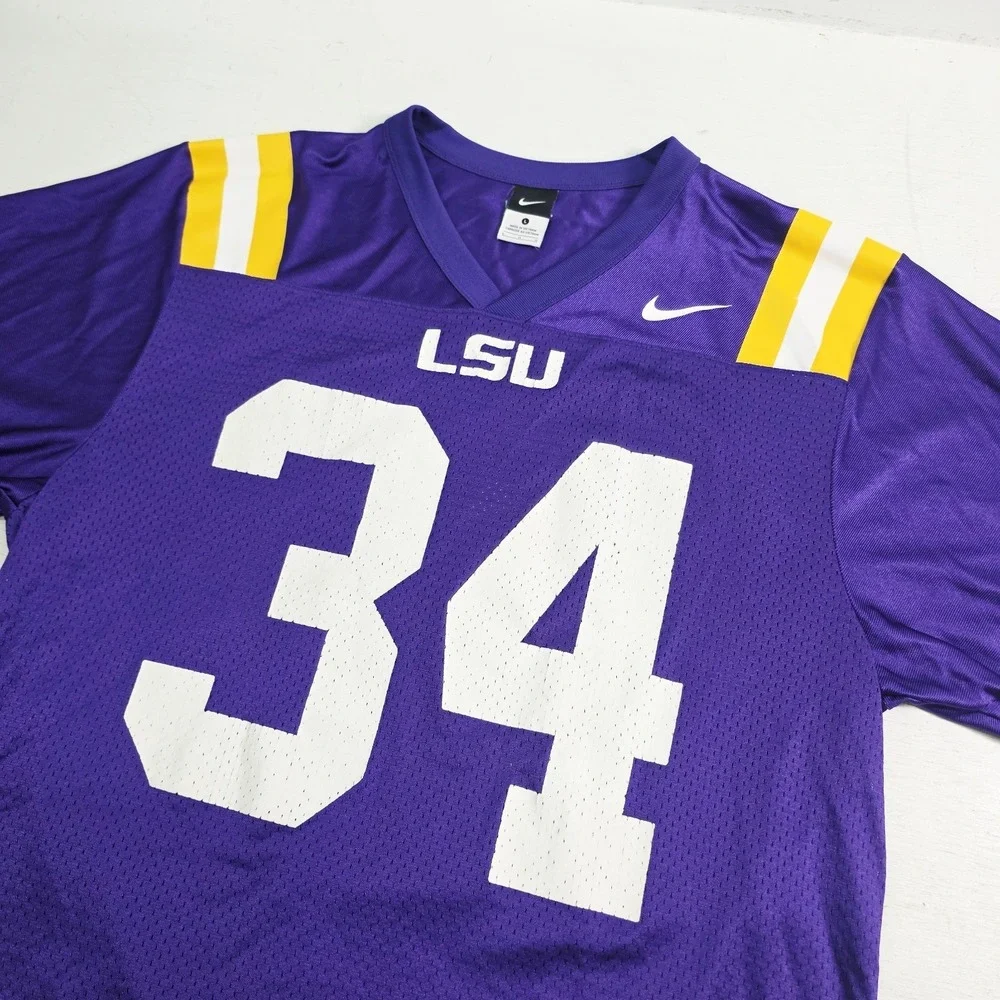 Vintage LSU Tigers NCAA Nike Team Authentic Purple Mesh Jersey #34 Mens XL EUC